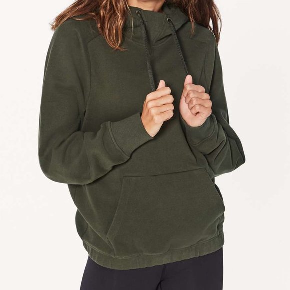 lululemon athletica Tops - Lululemon Warm for Winter Hoodie / Dark Olive Size 6